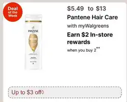 Walgreens Pantene Hair Care with myWalgreens offer