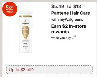 Walgreens Pantene Hair Care with myWalgreens offer