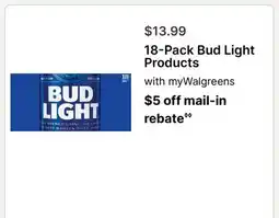 Walgreens 18-Pack Bud Light Products offer