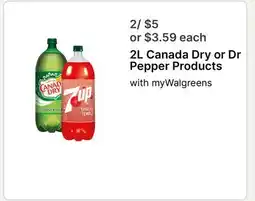 Walgreens 2L Canada Dry or Dr Pepper Products offer