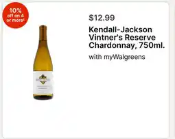 Walgreens Kendall-Jackson Vintner's Reserve Chardonnay, 750ml offer
