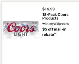 Walgreens 18-Pack Coors Products offer