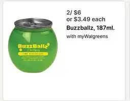 Walgreens Buzzballz, 187ml offer