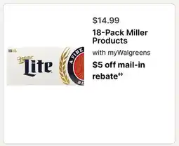 Walgreens 18-Pack Miller Products offer