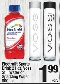 Super King Markets Electrolit Sports Drink 21 oz, Voss Still Water or Sparkling Water 800 ml offer