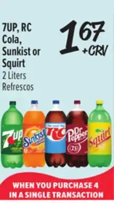 El Super 7UP, RC Cola, Sunkist or Squirt offer