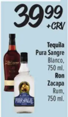 El Super Tequila Pura Sangre Blanco, 750 ml. Ron Zacapa Rum, 750 ml offer