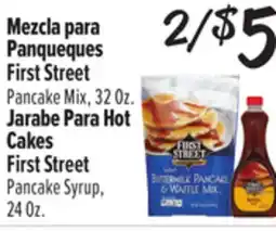 El Super First Street Pancake Mix, 32Oz., First Street Pancake Syrup, 24Oz offer