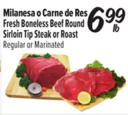 El Super Fresh Boneless Beef Round Sirloin Tip Steak or Roast offer