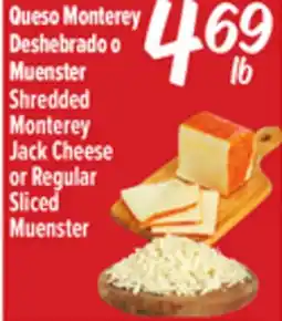 El Super Shredded Monterey Jack Cheese or Regular Sliced Muenster offer