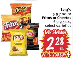 Foodmaxx Lay's 5-9.7 oz. or Fritos or Cheetos 6.5-9.3 oz offer