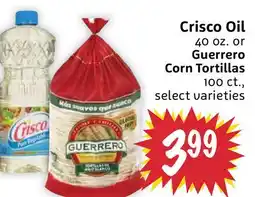 Foodmaxx Crisco Oil 40 oz. or Guerrero Corn Tortillas 100 ct offer