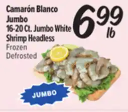 El Super Fresh 16 20 Ct Jumbo White Shrimp Headless offer