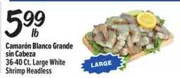 El Super Fresh 36-40Ct. Large White Shrimp Headless offer