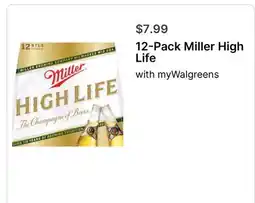 Walgreens 12-Pack Miller High Life offer
