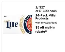 Walgreens 24-Pack Miller Products offer