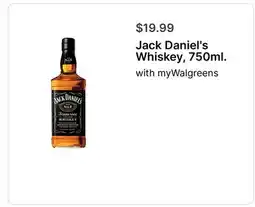 Walgreens Jack Daniel's Whiskey, 750ml offer