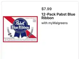 Walgreens 12-Pack Pabst Blue Ribbon offer
