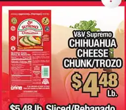 Torres Supermercado V&V Supremo CHIHUAHUA CHEESE CHUNK/TROZO offer