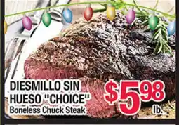 Torres Supermercado DIESMILLO SIN HUESO CHOICE Boneless Chuck Steak offer