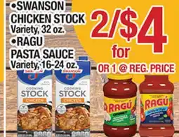 Torres Supermercado SWANSON CHICKEN STOCK Variety, 32 oz. RAGU PASTA SAUCE Variety, 16-24 oz offer