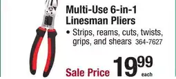 Menards Multi-Use 6-in-1 Linesman Pliers offer