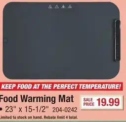 Menards Food Warming Mat offer