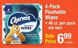 Menards 4-Pack Flushable Wipes offer