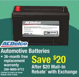 Menards Automotive Batteries offer