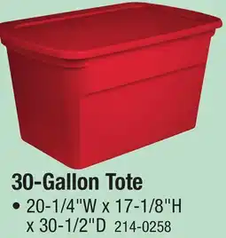 Menards 30-Gallon Tote offer