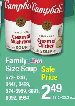 Menards Family Size Soup offer