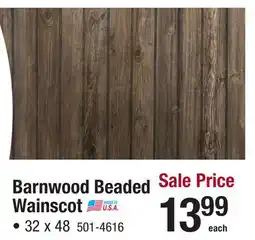 Menards Barnwood Beaded Wainscot offer