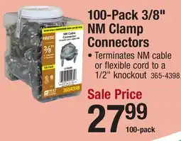 Menards 100-Pack 3/8 NM Clamp Connectors offer