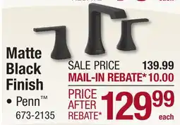 Menards Matte Black Finish offer