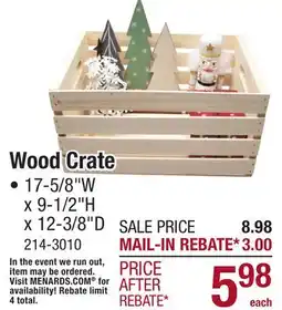 Menards Wood Crate offer