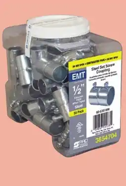 Menards 50-Pack 1/2 EMT Steel Set Screw Couplings offer