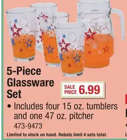 Menards 5-Piece Glassware Set offer