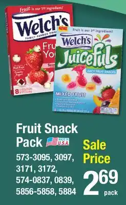 Menards Fruit Snack Pack offer