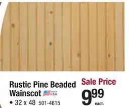 Menards Rustic Pine Beaded Wainscot offer
