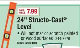 Menards 24 Structo-Cast Level offer