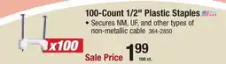 Menards 100-Count 1/2 Plastic Staples offer
