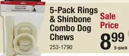 Menards 5-Pack Rings & Shinbine Combo Dog Chews offer