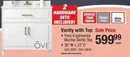 Menards Vanity with Top offer