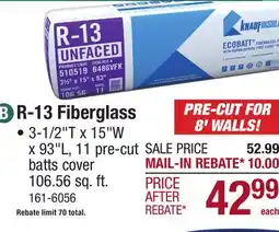 Menards R-13 Fiberglass offer
