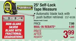 Menards 25' Self-Lock Tape Measure offer