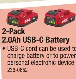 Menards 2-Pack 2.0Ah USB-C Battery offer