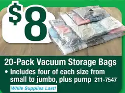 Menards 20-Pack Vacuum Storage Bags offer