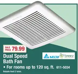 Menards Dual Speed Bath Fan offer