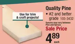 Menards Quality Pine offer