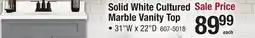 Menards Solid White Cultured Marble Vanity Top offer